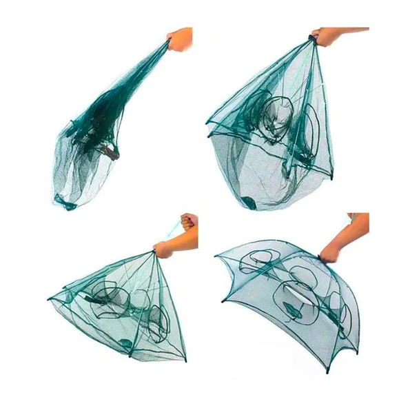 Şemsiye Balık Tuzağı 2 Adet 6 Göz Yengeç Kuş Balık Yakalama Tuzağı - 2