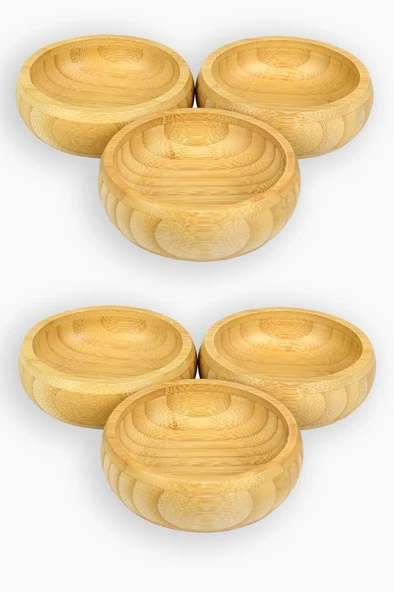 Bambu Ahşap Sosluk ve Çerezlik 10 cm 6'lı Set