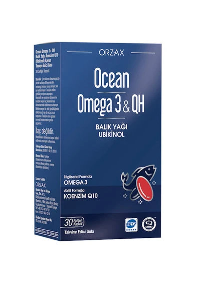 Orzax Ocean Omega 3 & QH Takviye Edici Gıda 30 Kapsül ürün görseli