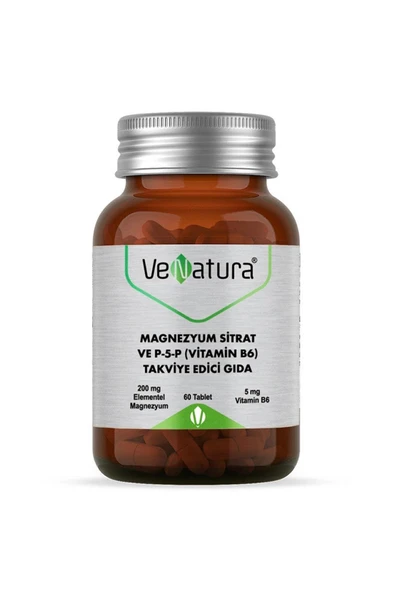VeNatura Magnezyum Sitrat - Vitamin B6 - Takviye Edici Gıda 60 Tablet
