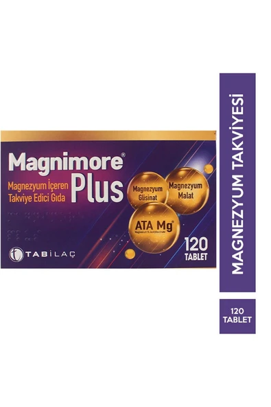 Magnimore Plus Magnezyum İçeren Takviye Edici Gıda 120 Tablet ürün görseli