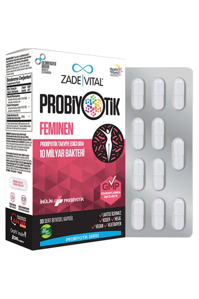 Zade Vital Feminen Probiyotik Takviye Edici Gıda 30 Kapsül ürün görseli