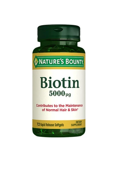 Natures Bounty Biotin 5000 mcg Takviye Edici Gıda 72 Kapsül
