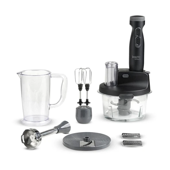 Leggno Gourmet Pro Blender Seti Siyah -2000w cam hazneli