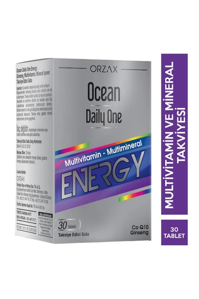 Orzax Ocean Daily One Energy 30 Tablet - Takviye Edici Gıda ürün görseli