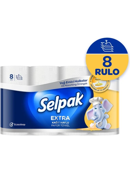 Selpak Kağıt Havlu Extra Yağ Emici 8 Rulo
