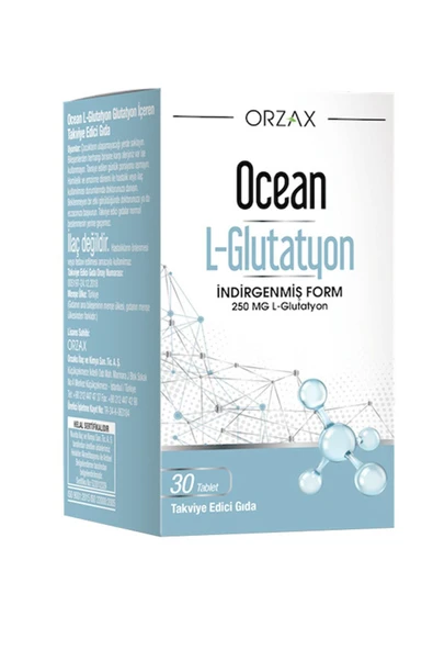 Orzax Ocean L-Glutathione 250 mg 30 Tablet Takviye Edici Gıda ürün görseli