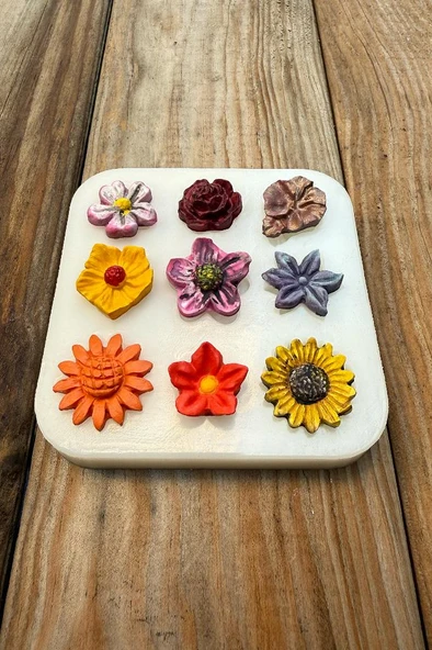 Çiçek Süsleme Set 2 Dokuzlu Silikon Mum Kalıbı - 4