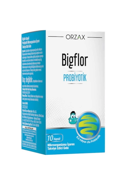Orzax Bigflor Probiyotik Takviye Edici Gıda 10 Kapsül