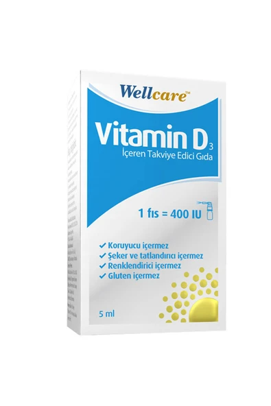 Wellcare Vitamin D3 İçeren Diyet Takviyesi 5 ml 1 Fıs 400 IU ürün görseli