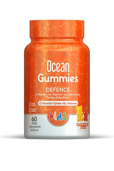 Orzax Ocean Gummies Defence Kids Takviye Edici Gıda 60 Adet Çiğnenebilir Form