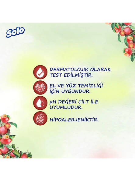 Solo Islak Havlu Mendil 50 Yaprak Elma Sirkesi & Karbonat (12 Li Set) (4PK*3) 600 Yaprak - 7
