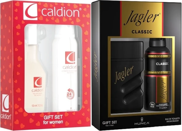 Caldion Parfüm Seti Kadın 100ML Classic & Jagler Erkek 90ML Classic + Deodorant (Karma 2 Li Set)