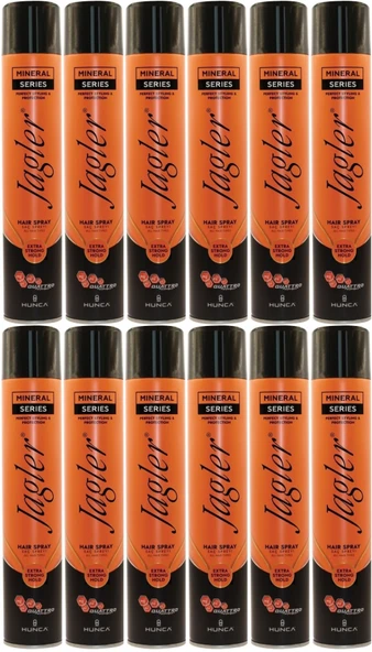 Jagler Saç Spreyi 400ML Extra Strong Hold - Ekstra Güçlü Tutuş (Turuncu) (12 Li Set)