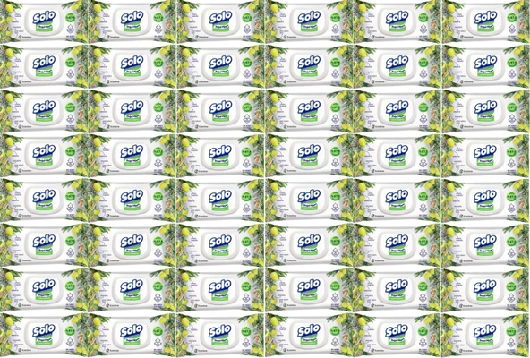 Solo Islak Havlu Mendil 50 Yaprak Limon & Biberiye (48 Li Set) (16PK*3) 2400 Yaprak