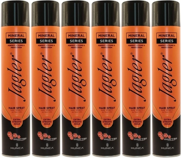 Jagler Saç Spreyi 400ML Extra Strong Hold - Ekstra Güçlü Tutuş (Turuncu) (6 Lı Set)