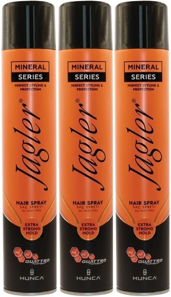 Jagler Saç Spreyi 400ML Extra Strong Hold - Ekstra Güçlü Tutuş (Turuncu) (3 Lü Set)