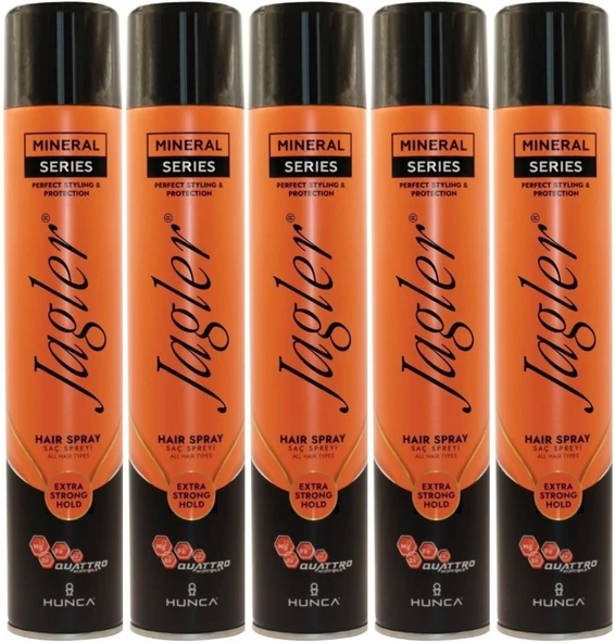 Jagler Saç Spreyi 400ML Extra Strong Hold - Ekstra Güçlü Tutuş (Turuncu) (5 Li Set)