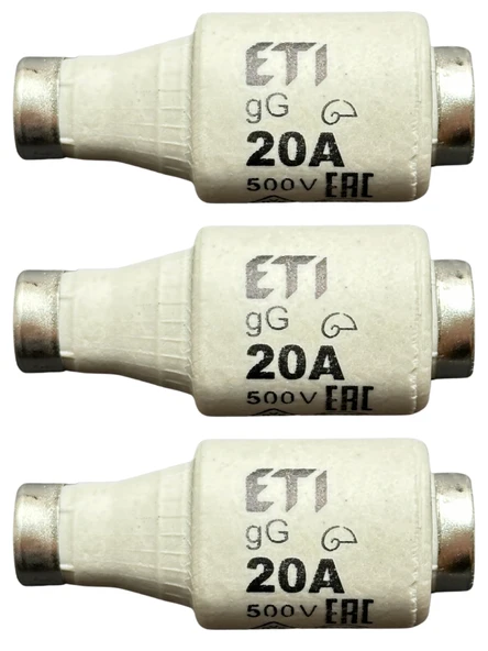 (3 Adet) 20 Amper Seramik Sigorta ETI