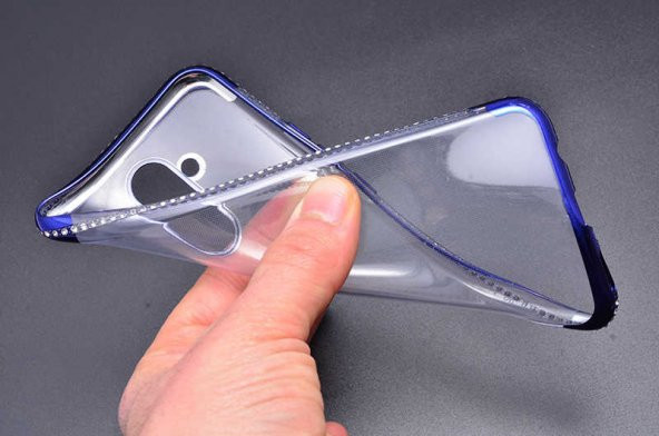 Huawei Mate 20 Lite Kılıf Zore Tek Sıra Taşlı Kapak - 5