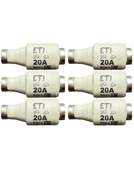 (6 Adet) 20 Amper Seramik Sigorta ETI