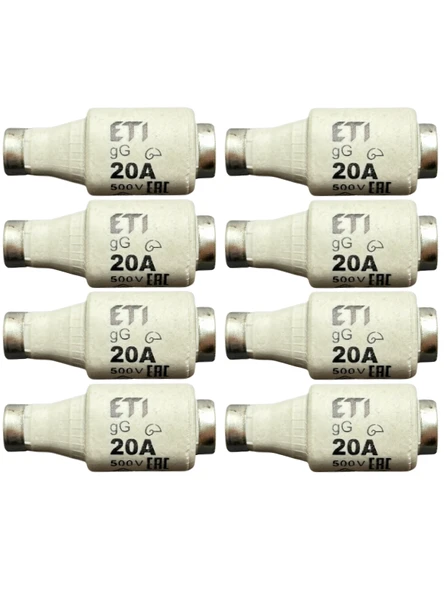 (8 Adet) 20 Amper Seramik Sigorta ETI