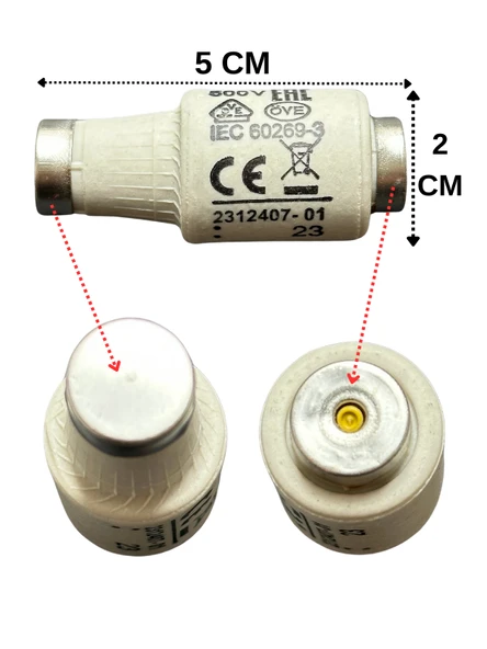 (1 Adet) 25 Amper Seramik Sigorta ETI - 2