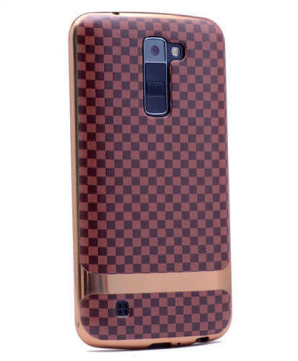LG K8 Kılıf Zore Deri Lazer Kaplama Silikon - 3