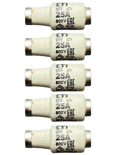 (5 Adet) 25 Amper Seramik Sigorta ETI