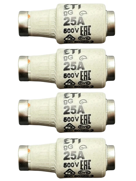 (4 Adet) 25 Amper Seramik Sigorta ETI