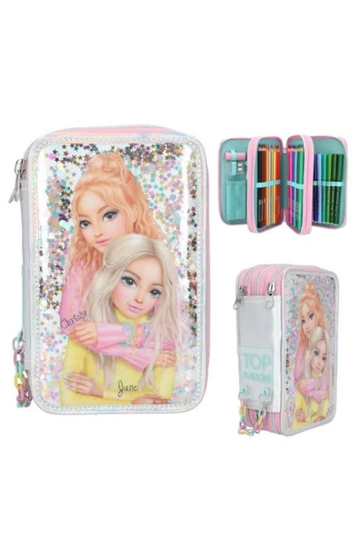 Topmodel 3 Katlı Kalem Kutusu- Konfeti Motifli ürün görseli 1