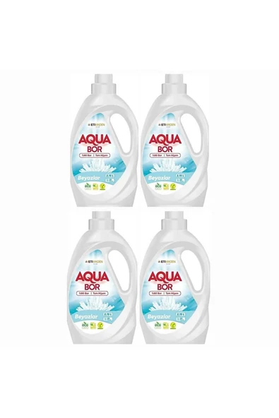 AQUABOR SIVI ÇAMAŞIR DETERJANI BEYAZLAR İÇİN 4 ADET 132 YIKAMA DOĞAL MİNERALLİ