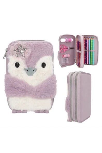 2 Katlı Mini Kalem Kutusu- prenses mimi penguen
