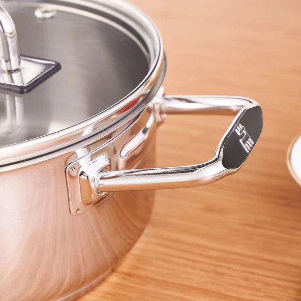 Grace İndüksiyon Tabanlı Çelik Tencere 18 cm 2 Lt - 3