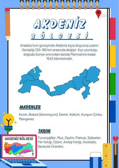 Okullar ve Sınavlar İçin Coğrafi Bölgeleri Öğreten YAZ-SİL Kitabı - 2