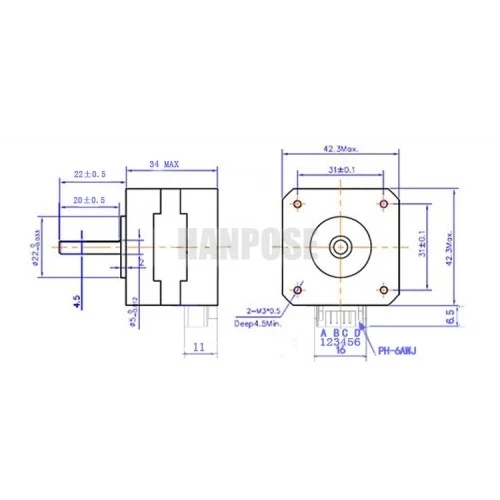 17HS3401S NEMA17 STEP MOTOR 3D Yazıcı CNC - Resim 8
