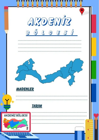 Okullar ve Sınavlar İçin Coğrafi Bölgeleri Öğreten YAZ-SİL Kitabı - 3