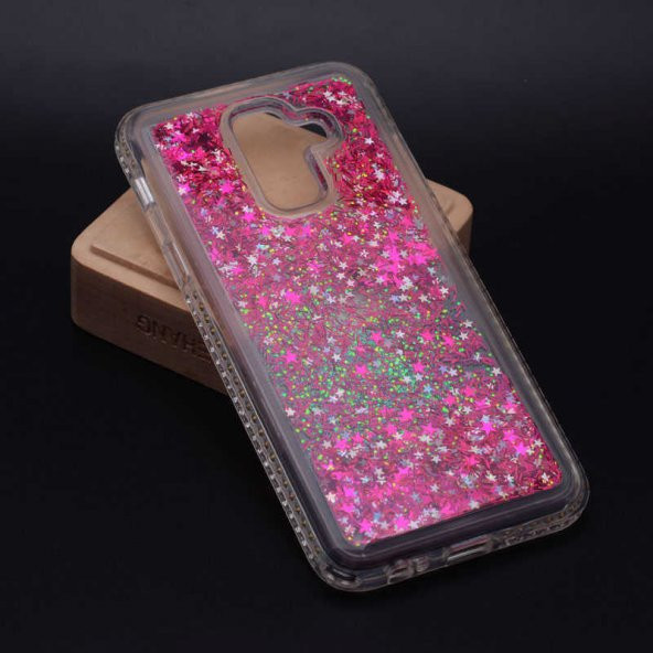 Galaxy A6 Plus 2018 Kılıf Zore Sıralı Taşlı Sıvılı Silikon - 6