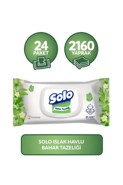 Solo Islak Havlu Bahar Tazeliği 2160 Yaprak Kapaklı