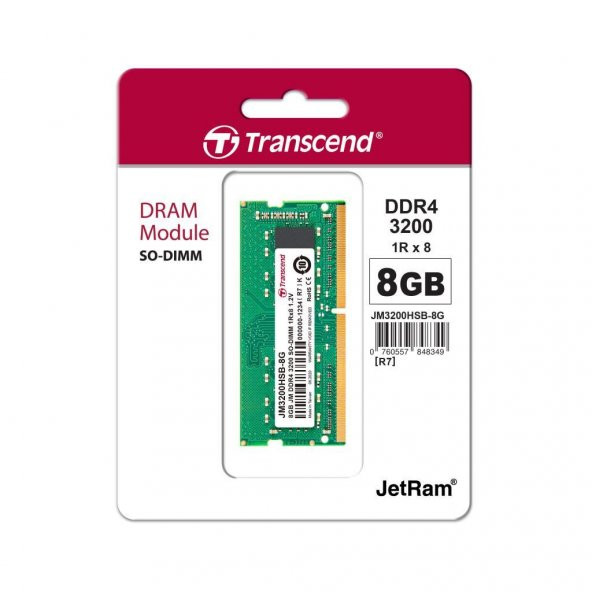 Transcend JM3200HSB-8G 8GB DDR4 3200Mhz CL22 1.2V Notebook Ram - 2