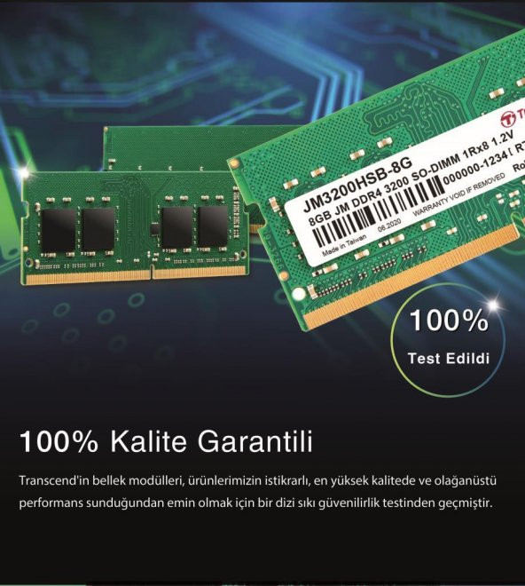 Transcend JM3200HSB-8G 8GB DDR4 3200Mhz CL22 1.2V Notebook Ram - 5