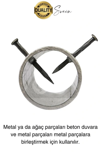 20 Adet 3x30 Kanallı Çelik Beton Çivisi 3 cm Duvar Saat Ayna Resim Tablo Asmak Ahşap Metal Sivri - 2
