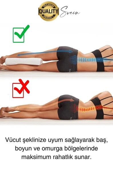 Konforlu Ergonomik Nefes Alabilen Hipoalerjenik Visco Ortopedik Horlama Uyku Yastığı Boyun - 3