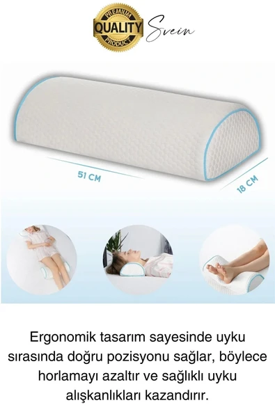 Konforlu Ergonomik Nefes Alabilen Hipoalerjenik Visco Ortopedik Horlama Uyku Yastığı Boyun - 4
