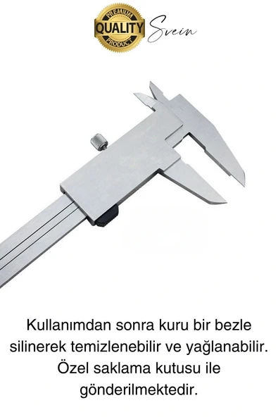 Premium Endüstriyel Hassas Ölçüm Mekanik Kumpas Analog Mikrometre Derinlik Genişlik 150 x 0.02 mm - 3