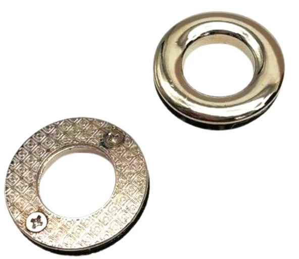 Angel Çanta Aksesuar Gümüş Renk Yuvarlak Vidalı Kuş Gözü (İç ölçüsü 1.8 cm, Dış Ölçüsü 3.2 cm ) ürün görseli 1