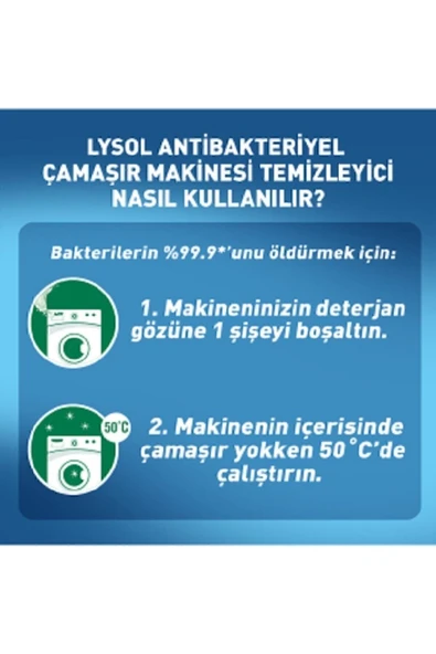 Lysol Antibakteriyel Çamaşır Makinesi Temizleyicisi Çam Ve Okaliptus Ferahlığı 250ml - 6