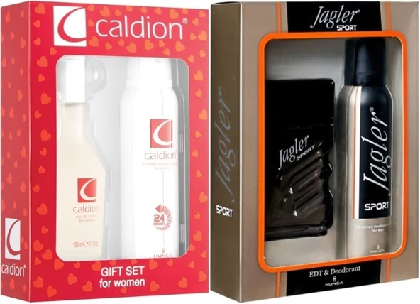Caldion Parfüm Seti Kadın 100ML Classic & Jagler Erkek 90ML Sport + Deodorant (Karma 2 Li Set)