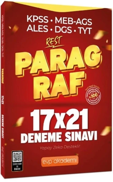 KPSS MEB AGS ALES DGS TYT Paragraf REST 17 x 21 Deneme EVP Akademi - 1