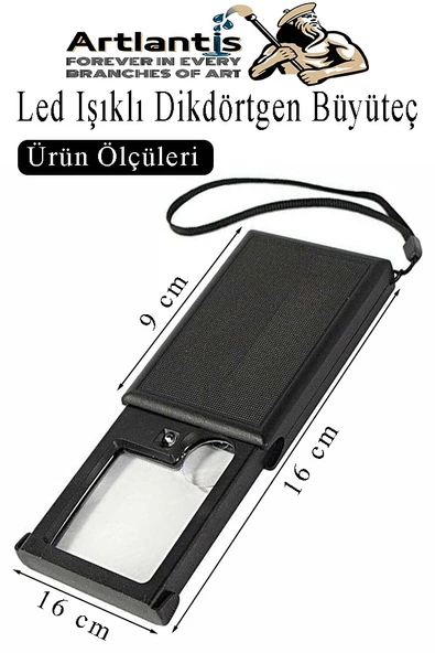 Led Işıklı Dikdörtgen Çekmeceli Büyüteç 1 Adet 3X 6X Büyütme Optik Lens El Tipi Mercek Çep Büyüteci Okul Ofis Büro - 2